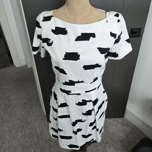 French Connection Black and White Abstract Mini Dress